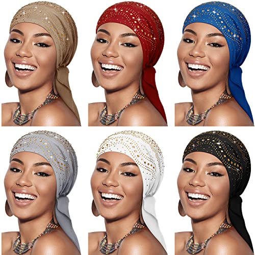 Image of Geyoga 6 Pcs Chemo Headwear for Women Pre-tied Head Scarf Headwrap, Novelty