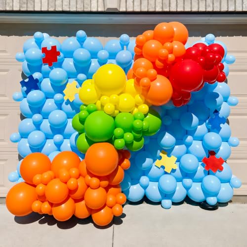 Image of Orange Link Balloons,120Pcs 6Inch Orange Latex Linking Balloons for Birthday Baby Shower Halloween Thanksgiving Graduation Party Decorations