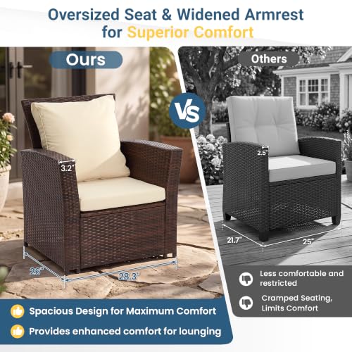 Wisteria Lane Patio Furniture Set, Wicker Outdoor Furniture for All Weather - Image 4
