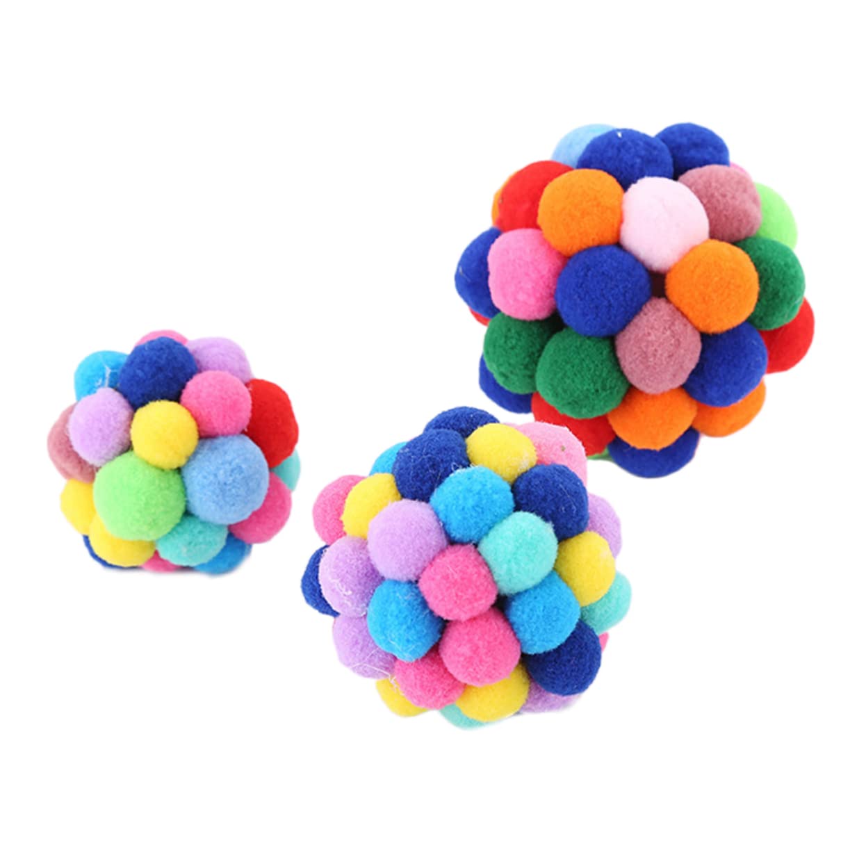GANAZONO Colorful Cat Bell Balls Interactive Kitten with Sound for Pouncing Chasing and Training for Indoor Playtime Random Colors