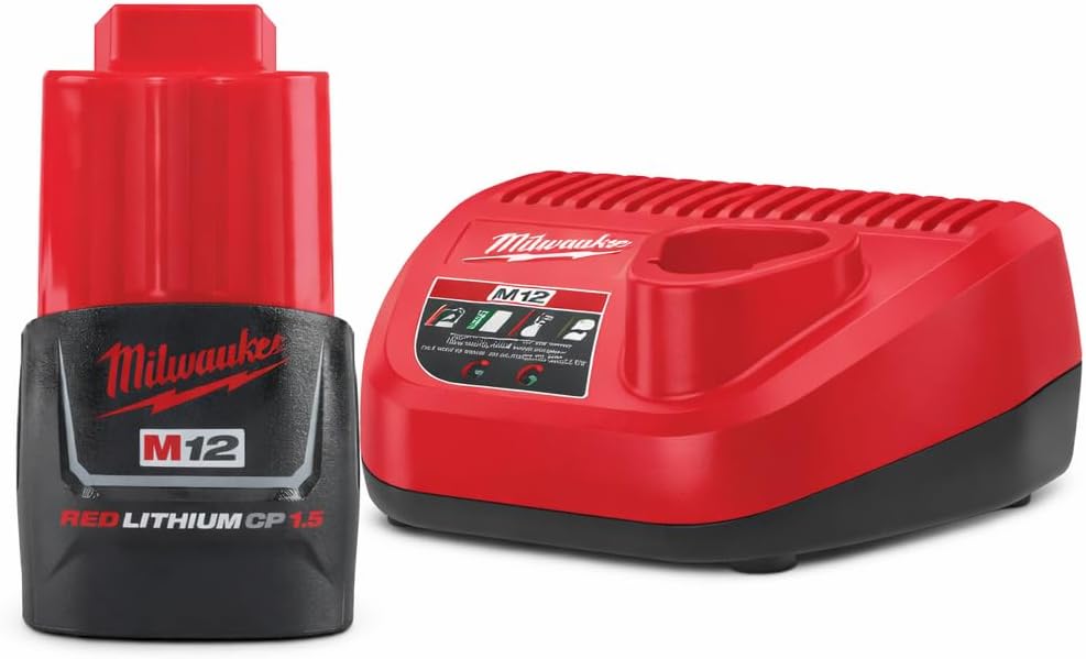 Milwaukee 48-11-2401 M12 12V 2.0 Ah Battery with 48-59-2401 Battery Charger