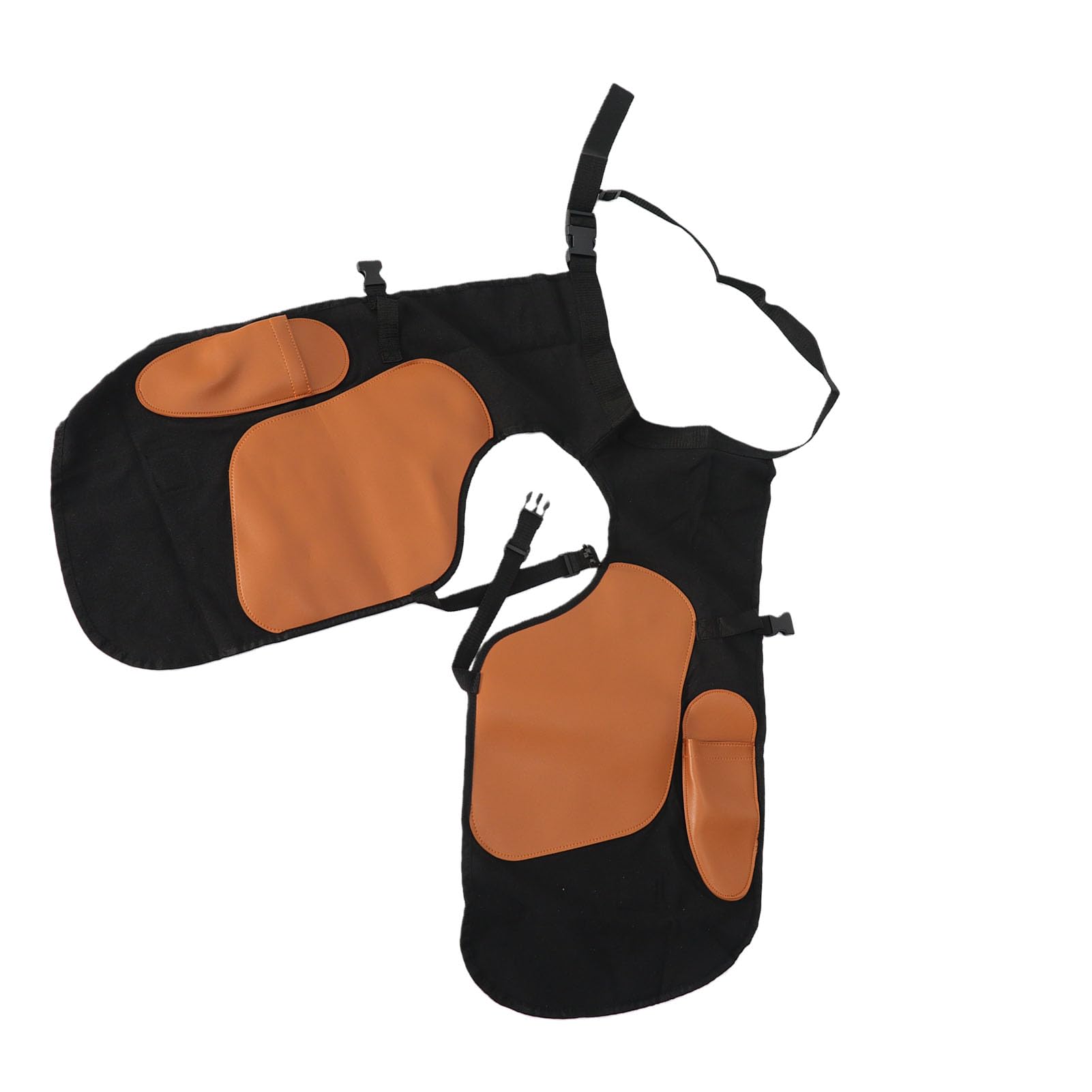 Ausla Grembiule da Maniscalco, Grembiule da Taglio per Zoccoli in Pelle Sintetica in Tela Nera, Cintura e Cinturini per le Gambe Regolabili, Porta Chiodi Magnetico, Tasche per Attrezzi per Maniscalchi