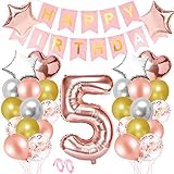 ★ Ballondekoration: Das Ballonset enthält 1 Aluminiumfolienballon der Größe 2, 2-Sterne-Aluminiumfolienballons, 2 Silberaluminiumfolienballons, 2 herzförmige Aluminiumfolienballons, 6 Konfettiballons und 18 Latexballons, 1 Banner, 2 Band. (34 Stück Set)