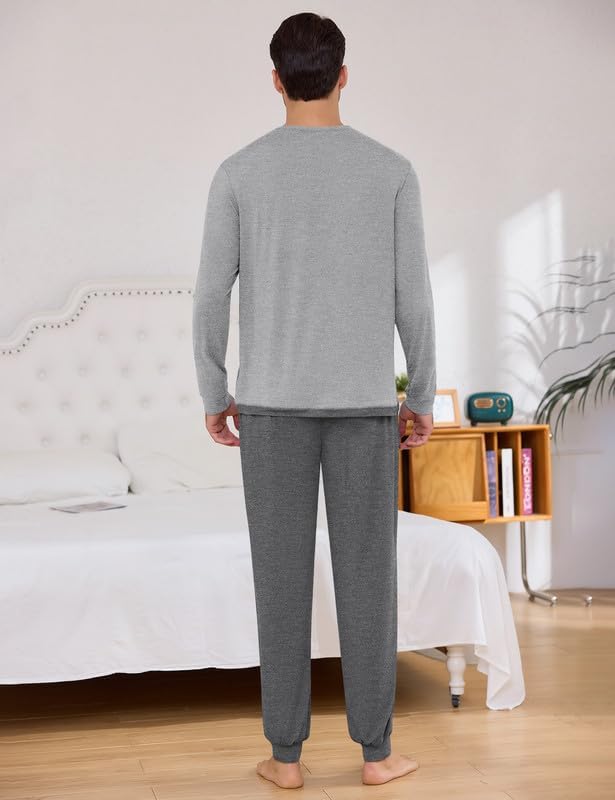 Marvmys Mens Pajama Set Long Sleeve Pajamas Soft Pjs Sleepwear Loungwear Comfy Sleep Sets with Pockets S-3XL - Image 5