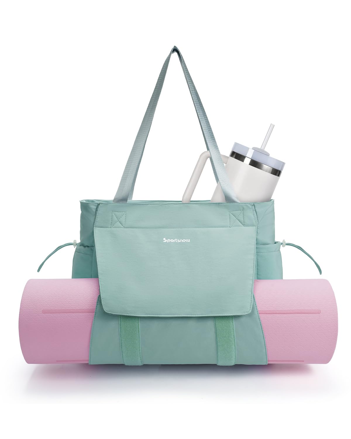 sportsnew Yoga Mat Bag Tote Yoga Gym Bags For Women Men with Waterproof Wet Pocket Hook-and-loop Quick Access