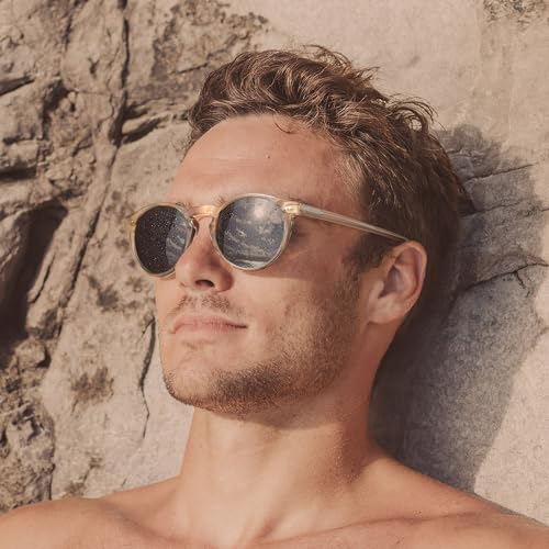 CARFIA Acetate Vintage Round Polarized Sunglasses for Men UV400 Lenses Hand-crafted Frame3