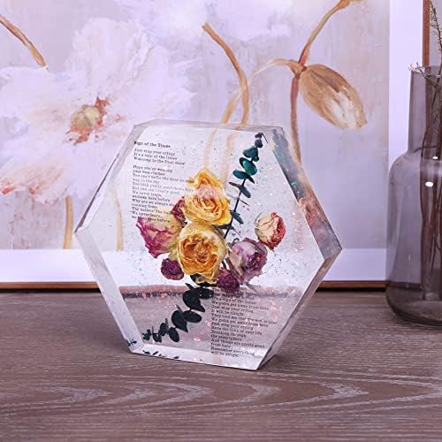 Wealike Resin Moulds,Resin Moulds Silicone Large(20x23x5cm),Resin Hexagon Moulds for Flowers Preservation,Deep Moulds for Resin Casting