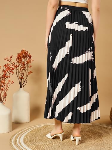 Image of ZWERLON | Effortlessly and Beautiful Floral | Floral Pleated Maxi Skirts for Women | Perfect Long Sleeve, Elastic Waist