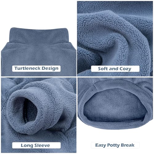 GYALAPERI Dog Sweater, 3 Pack Dog Sweaters for Small Dogs Girl Boy, Ultra Soft Warm Puppy Clothes Dog Coat for Winter (Gray+Azure+Navy, Medium) - Image 5