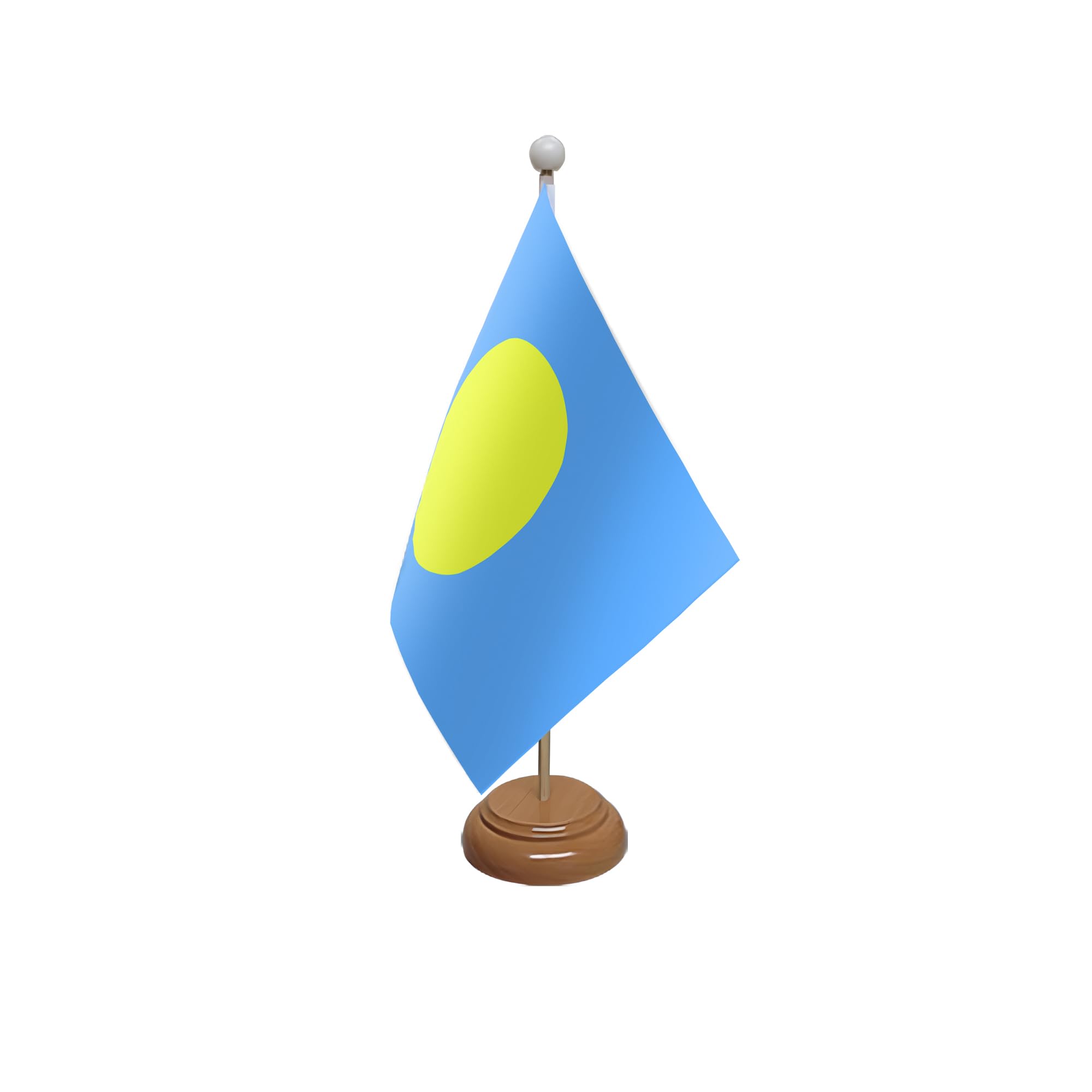 Flagtex Palau Wooden Table Flag With Wooden Base