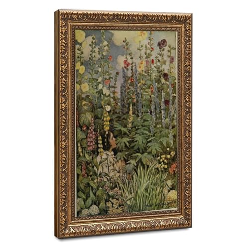 Impression toile The Garden Jessie Wilcox Smith cadre bois 50x76