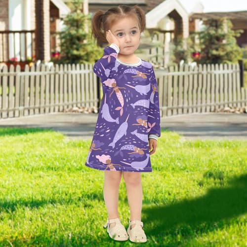 Toddler Girl Long Sleeve Dress Casual Fall Winter Dresses for Girls 2-8 Years4