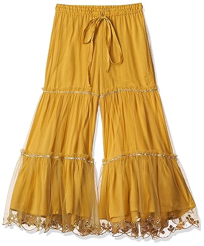 Image of BIBA Girl Viscose Peplum Embroidered Suit Set