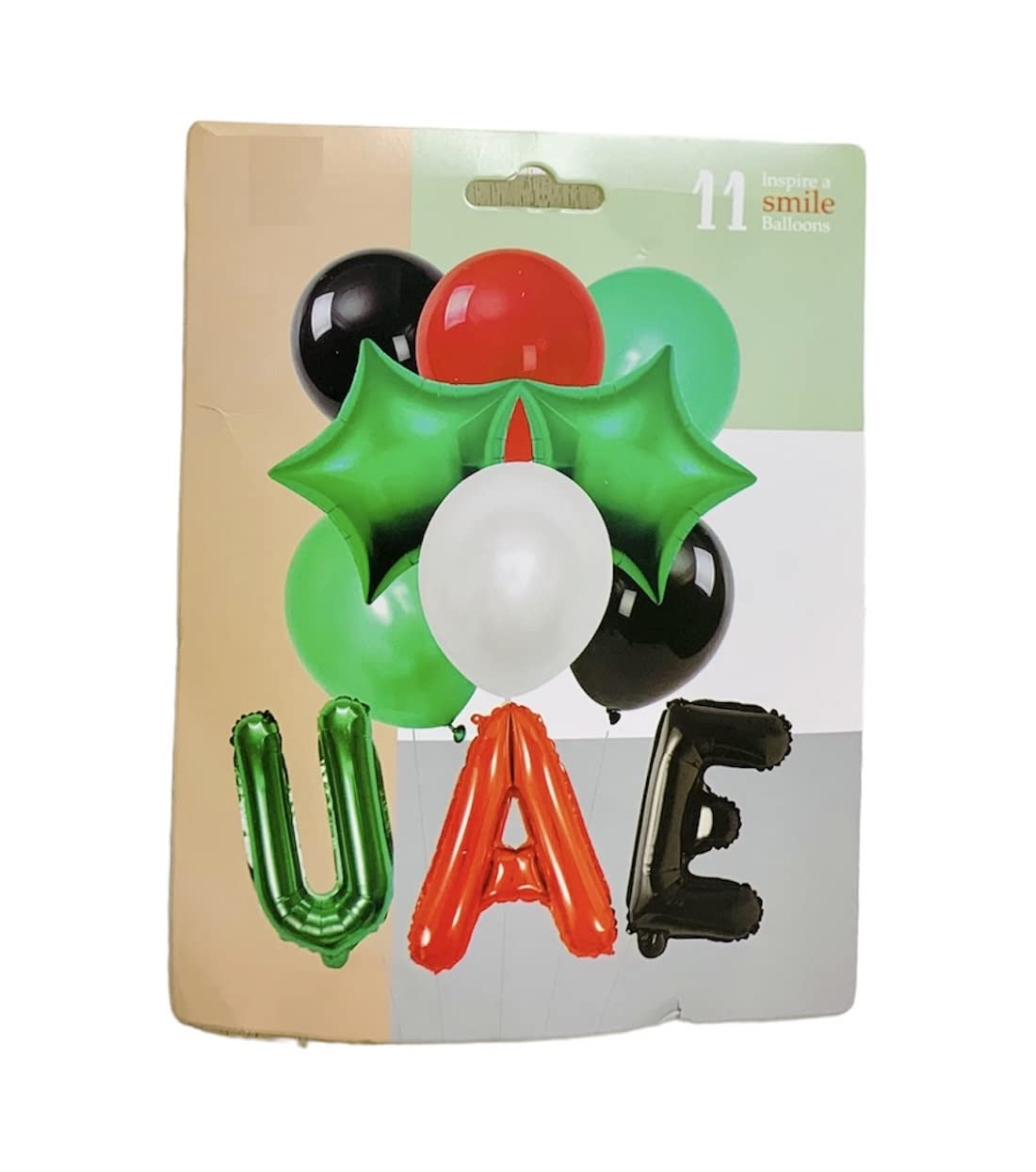 UAE Flag Color Balloons UAE Letters & Shapes Flag Day National Day Celebration(UAE Balloons 11Pcs Set A)