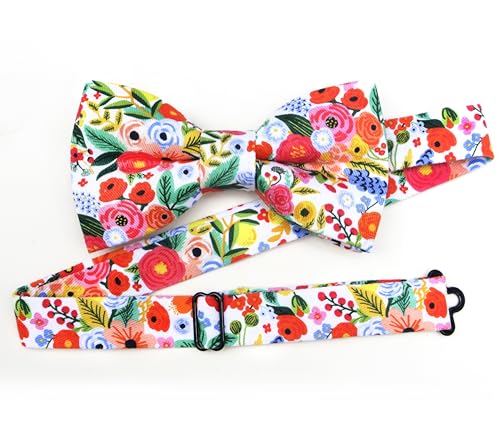 Image of Colorful Fun Pattern Pre-Tied Bow Tie Mens Floral Space Adjustable Bowtie