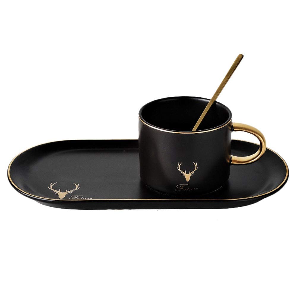 Tasses à café et soucoupes en céramique 280ml pour latte et cacao