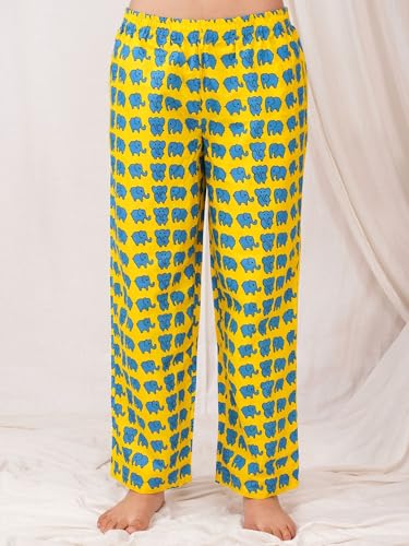 Image of Cotton Floral Printed 2 Piece Night Suit Top & Pajama Set for Women & Girls