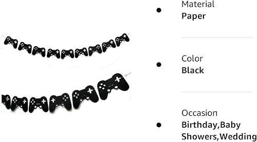 Miniatura 6 de Banner de controlador de videojuegos, guirnalda de controlador de videojuegos, decoraciones de fiesta de videojuegos, cumpleaños de videojuegos,