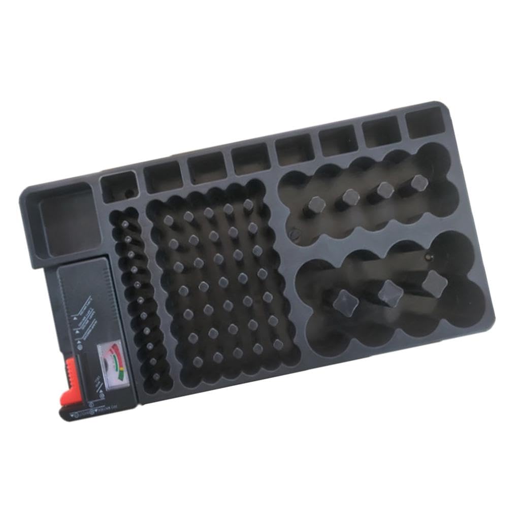 TRENDIVIBE Battery Storage Organizer Box Battery Tester Kit for AAA/AA/9V/C/D Batteries-image-24