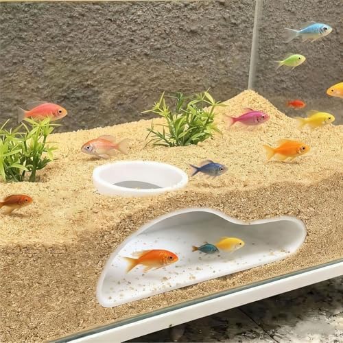 Fish Watching Tunnel Aquarium Hideout Tube for Shrimp For Cave Shelter Loach Hiding Spot Underwater Viewing Passage Plastic Corner Fish Tube(Small White) - 4