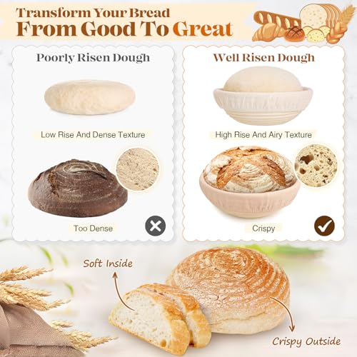 Image of Sourdough Starter Kit, Sourdough Bread Baking Supplies, Bread Proofing Basket, Sourdough Kit for Modern Home and Kitchen, Sourdough Bread Basket, Sour Dough Kit Tools, Bread Making Tools Kit