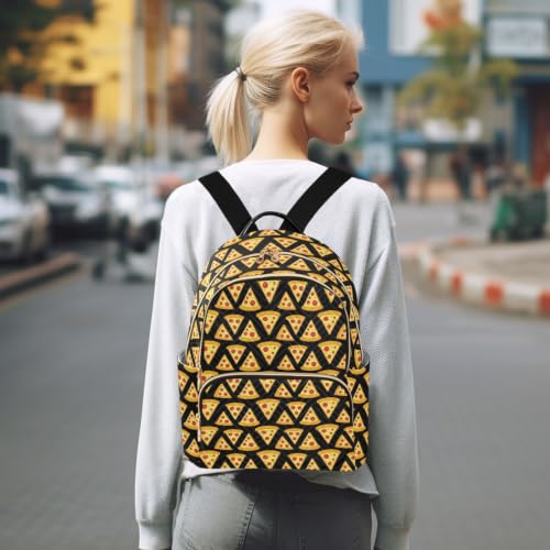 Mochila para mujer compacta y ordenada con estampado pizza 7