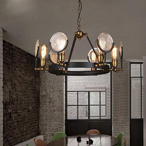 Lustre de plafond style industriel E27 abat-jour en verre salon