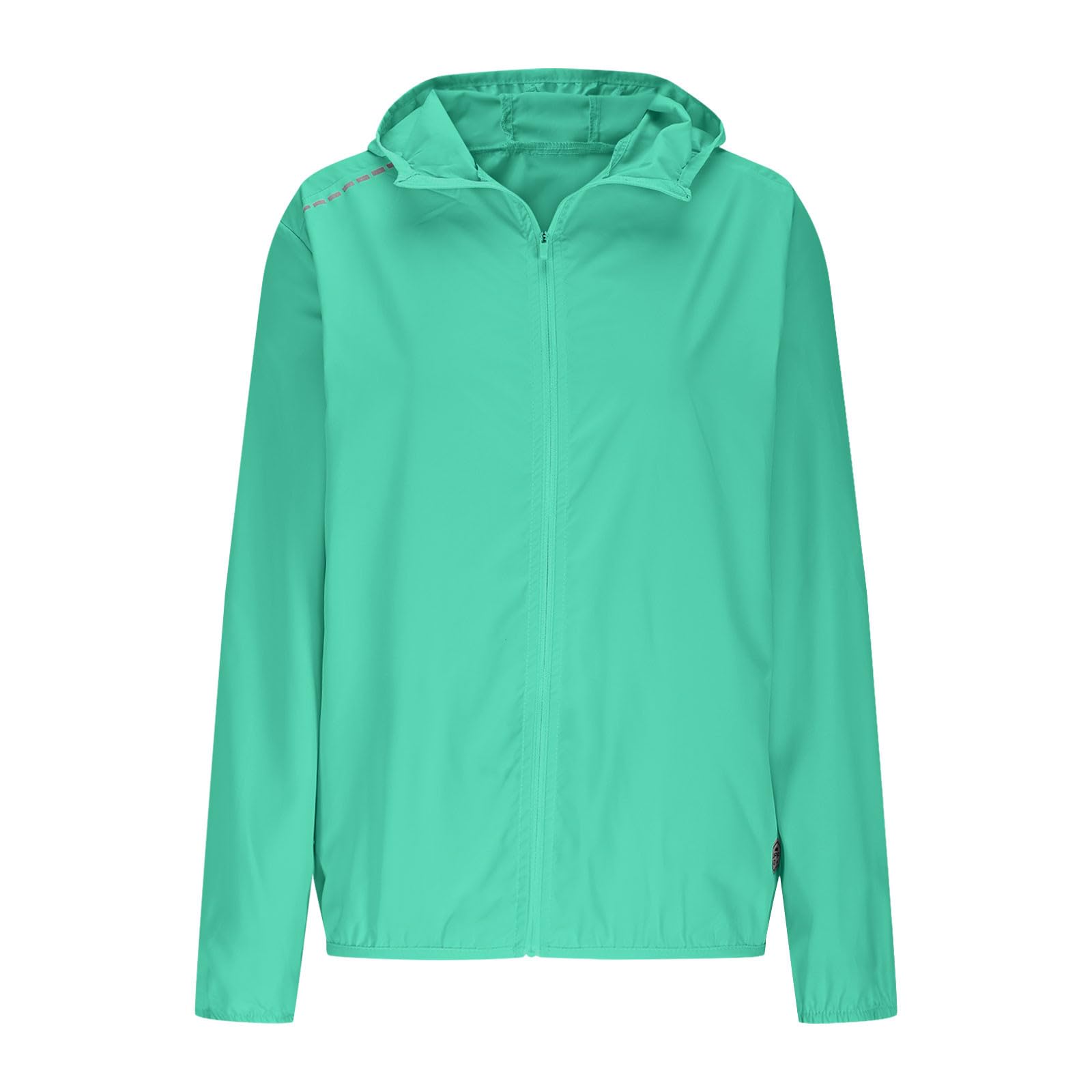 Sun Shirts for Women UPF 50+ Long Sleeve Full Zip Hoodie Shirt Slim Fit Workout Outdoor Hiking Summer Tops(Green,Small)