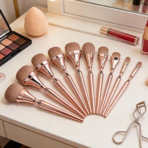 Lot de 9 pinceaux de maquillage réutilisables essentiels - 3