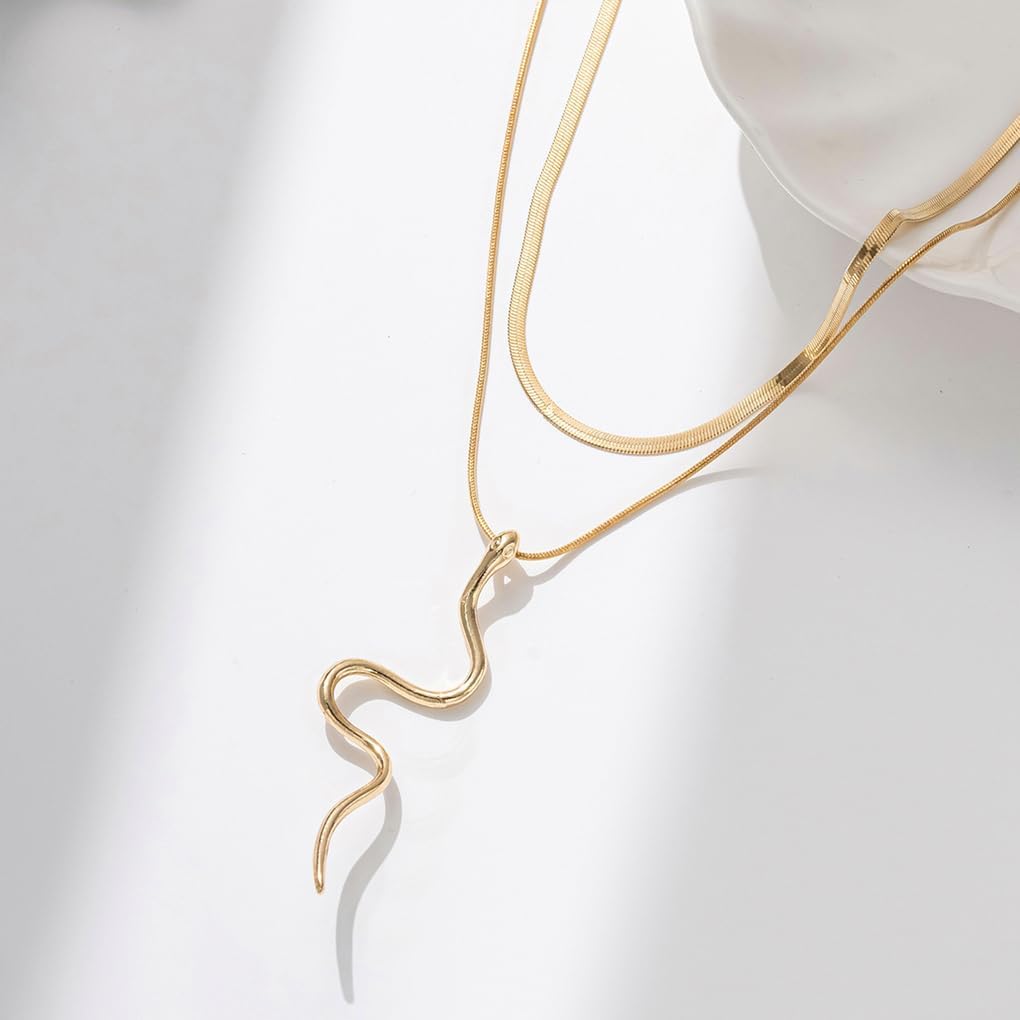 FUTIMELY Gold Snake Necklace for Women,Punk Snake Pendant Choker Necklace,Serpent Layered Necklace Gothic Jewelry - Image 6