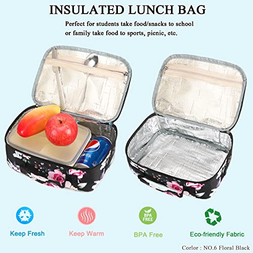 Octsky Backpack For Girls Kids Backpack Elementary Bookbags Teens Middle School Backpack With Lunch Box Water-Repellent Lightweight Floral Lake #TOP5