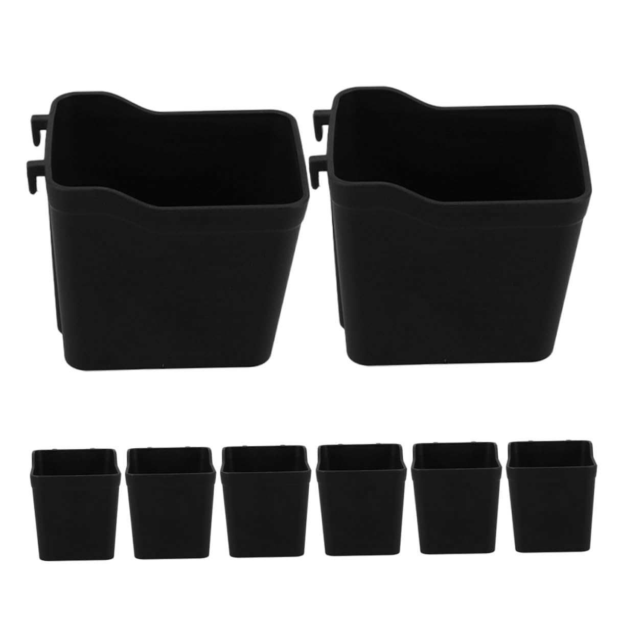 VILLCASE Set 8 Pezzi Contenitori Organizzatori Nero in Abs per Pannelli Forati Ganci Multifunzione per Garage e Laboratorio Soluzioni di Stoccaggio Efficiente
