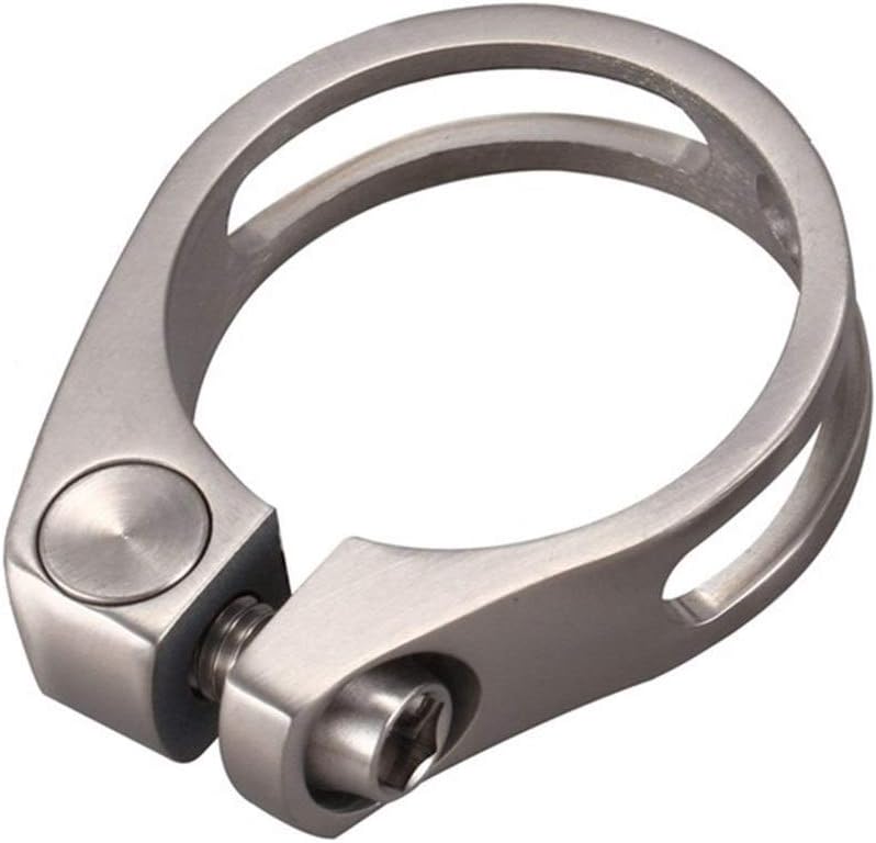 Titanium Seatpost Clamps Mountain Bike Road Bicycle Seat Post Titanium Alloy Seat Tube Clip Titanium Color(27.2mm)