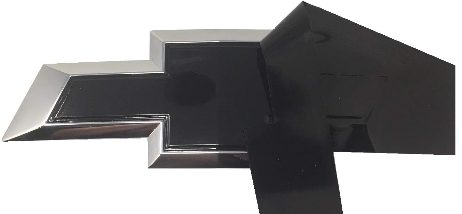Qbc Craft Chevy Bowtie Gloss Black (3 Pack) 3M Cut-Your-Own Car Wrap Emblem Vinyl Overlay Gloss Black Kit DIY GM Logo Grille Easy to Install air Release Film 12” x 4” Sheets (x3)