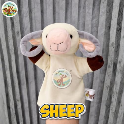 Image of Sheep Hand Puppet for Kids | Soft Plush Animal Puppet | Storytelling, Role Play, Preschool Learning Toy | Interactive Educational Puppet for Boys & Girls