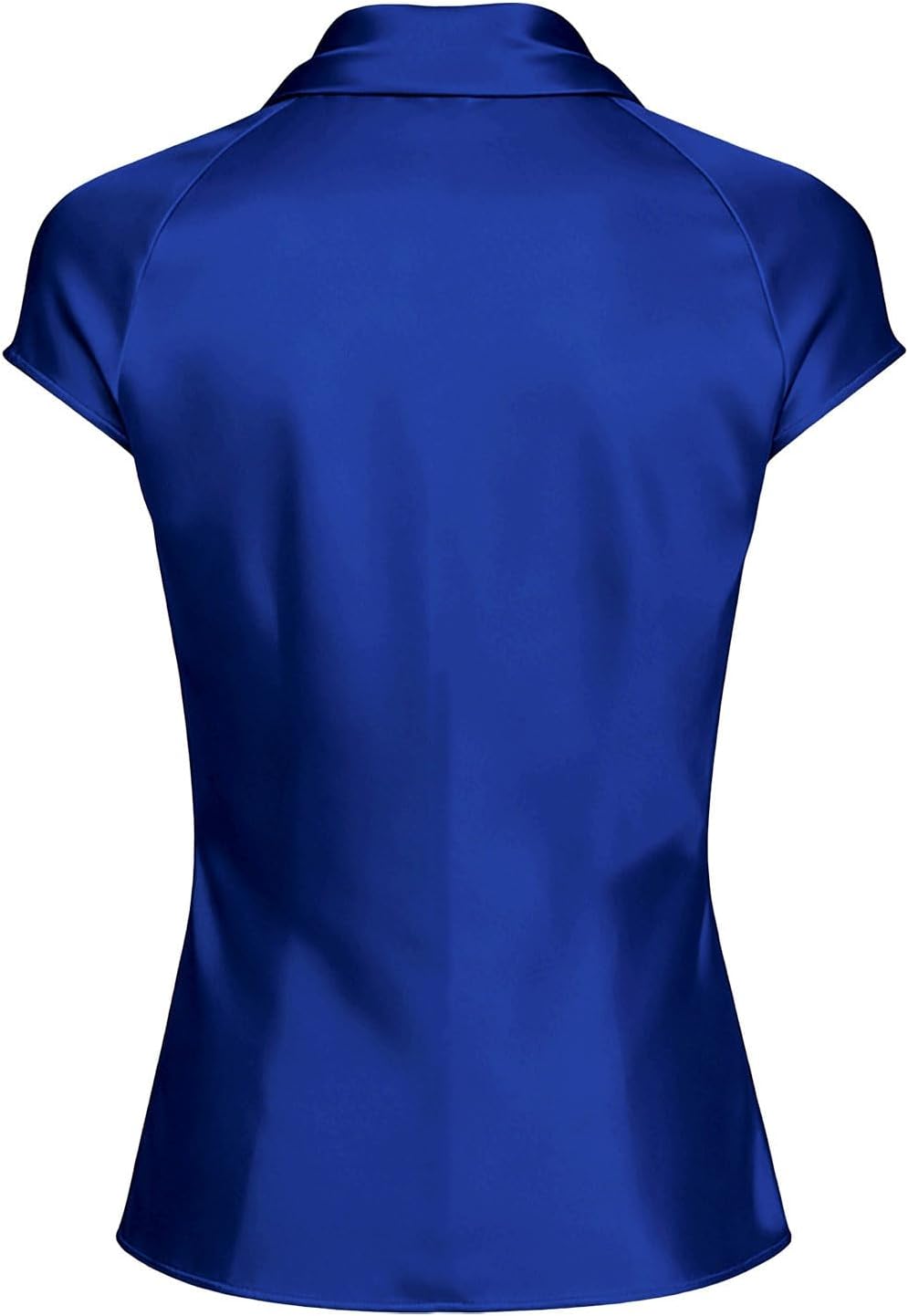 Women's Satin Cowl Neck Blouses Short Sleeve Shiny Silk Tops Dressy Work Office Shirts Elegant Going Out Tees