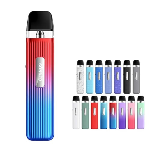 M[NxCv Sonder Q Pod System Kit 1000mAh 2ml \_[Q |bhX^[^[Lbg dq^oR Vape xCv jR`t[ (Red Blue)