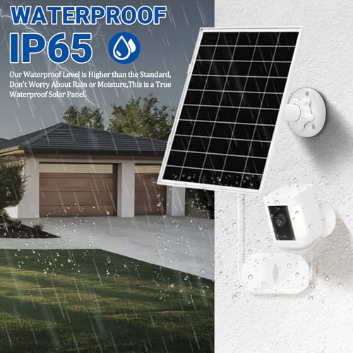1 Pack 8W Solar Panel for Ring Camera Outdoor Wireless, Compatible with Outdoor Cam (Stick Up Cam), Outdoor Cam Plus, Stick Up Cam Pro, Spotlight Cam Battery/Plus/Pro, Fast Charging