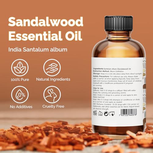 Aceite Esencial de Sándalo 2 Oz Puro para Aromaterapia miniatura 2