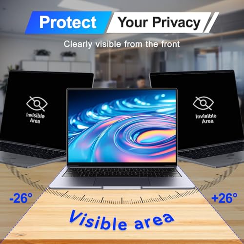Image of Magnetic Laptop Privacy Screen Filter 16 Inch for 16:10 Computer Monitor, Removable Anti Blue Light Privacy Shield, Anti-Glare Protector Compatible with Dell Hp Asus Lenovo