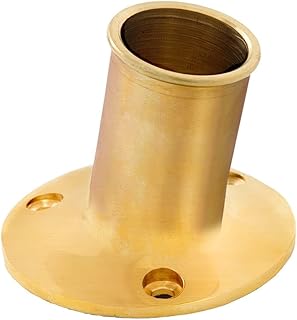 Whitecap Top-Mounted Flag Pole Socket Polished Brass - 1