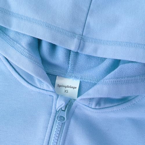 Image of Spring&Gege Boys Zip up Hoodie Soft Solid Classic Full Zip Hooded Sweatshirts for Kids (3-14 Years)