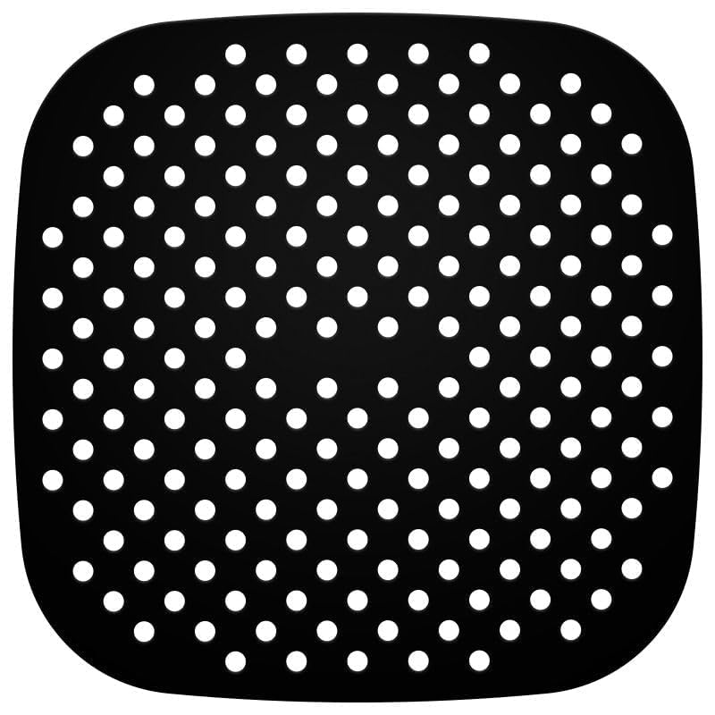 Silicone Air Fryer Liners Non Stick and Easy Clean Air Fryer mats Replacement Reusable Food-Grade Silicone Mat Accessories Parchment Paper (SQ. Black -1)-image-32