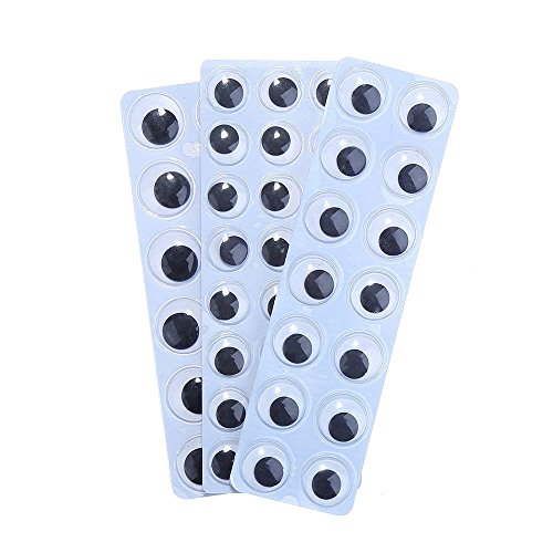 DECORA Black Wiggle Googly Eyes Round Self-Adhesive Wiggle Eyes for DIY Scrapbooking Crafts