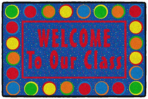 Flagship Carpets Childrens Multicolor Welcome Mat for Classroom or Kids Home School Room, Kids Room and Playroom or Entryway Rug, 2' x 3', Spots