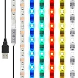 (光のカラーを全20色に切替可能) LEDテープライト 貼レルヤ USB (レインボー) 1m 両面テープで好きな場所に貼り付け可能 ハサミでカットして長さを変えられます イルミネーションなど店舗用照明にも最適 JTT Online