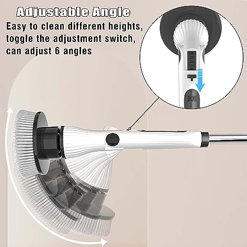 Image of MGLSDeet Electric Spin Scrubber, Rechargeable Cleaning Brush with 8 Replaceable Brush Heads, Cordless Power Scrubber, Electric Scrubber for Cleaning Bathroom, Bathtub, Tile