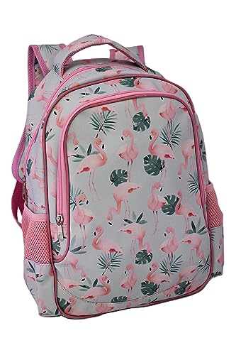 Mochila Infantil LS Flamingos Com 4 Divisões - MO3185