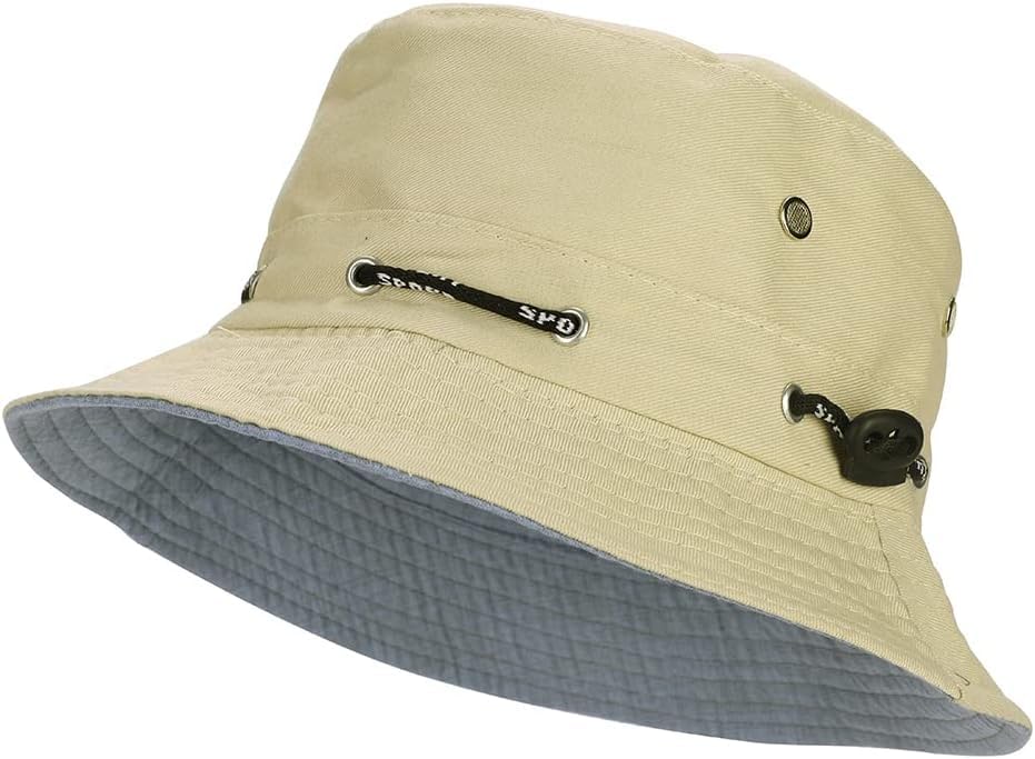 Adjustable All Season Bucket Hat Unisex Cotton Fisherman Hat Outdoor Sun Protection Hat Eyelets Safari Hat Packable Golf Hat-image-41