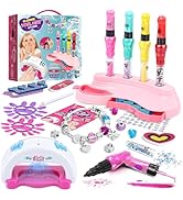 Kids Nail Polish Set for Girls - Nail Art Kit for kids Ages 7-12 - Girl Gifts - Non Toxic Nail Po...